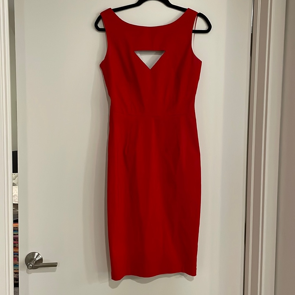 Retro Red Dress with Chest Cutout